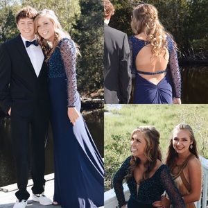 Sherri Hill Blue Prom Dress